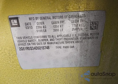 2013 Cadillac Xts Luxury z USA, uszkodzony, nr VIN 2G61R5S34D9215748